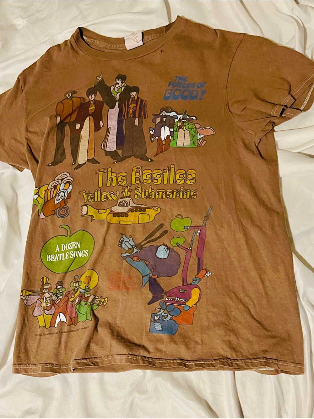 Vintage Beatles Yellow Submarine Graphic Tee Junk Food Tee Size S